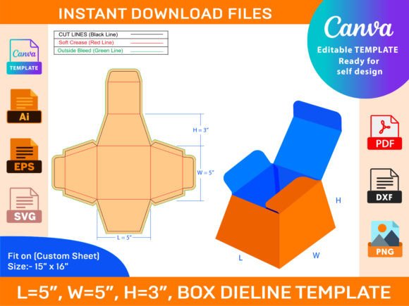 Download Food or Gift Packaging Box Dieline - Premium Bundle