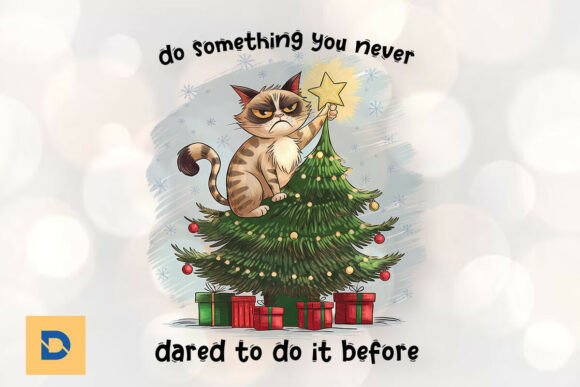 Download Daring Cat Christmas Tree Holiday PNG - Daring Collection