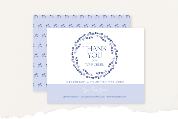 Download Blue Wreath - Packaging Insert Thank You - Premium Resources